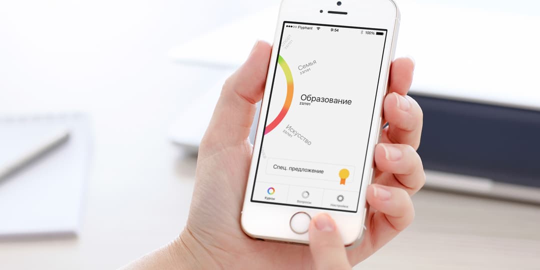 Life Design: interface of mobile application which allows to evaluate one's level of development in various life aspects